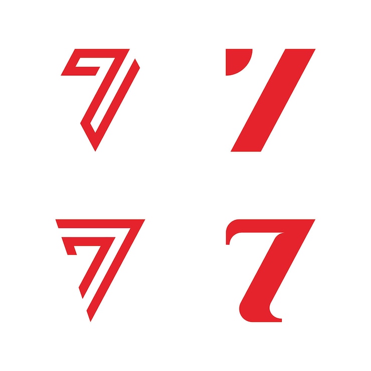 Vector plantilla de diseño de icono de logotipo número 7