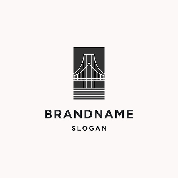 Plantilla de diseño de icono de logotipo de puente