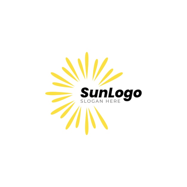 Plantilla de diseño de icono de logotipo de sol.