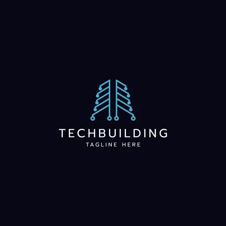 Vector plantilla de diseño de icono de logotipo de tecnología de construcción vector plano
