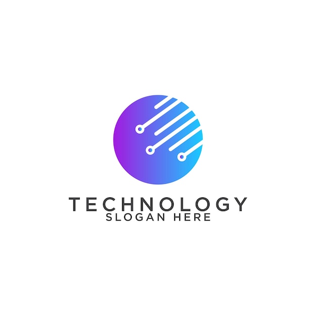 Plantilla de diseño de icono de logotipo de tecnología Vector premium de lujo elegante