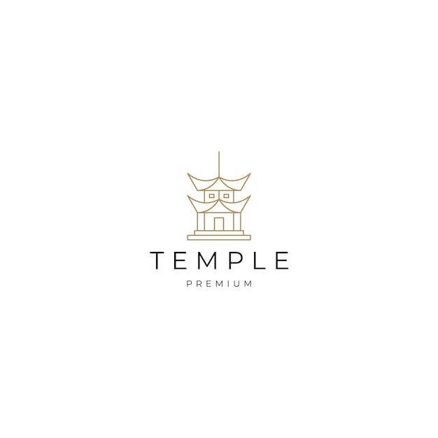 Plantilla de diseño de icono de logotipo de templo