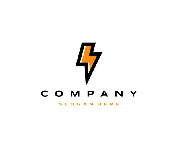 Plantilla de diseño de icono de logotipo de trueno