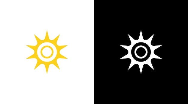 Plantilla de diseño de icono de logotipo ultravioleta de rayos de sol amarillo