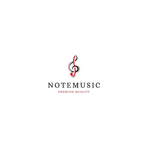 plantilla de diseño de icono de la nota de música de vector plano