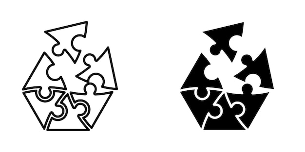 plantilla de diseño de icono de rompecabezas