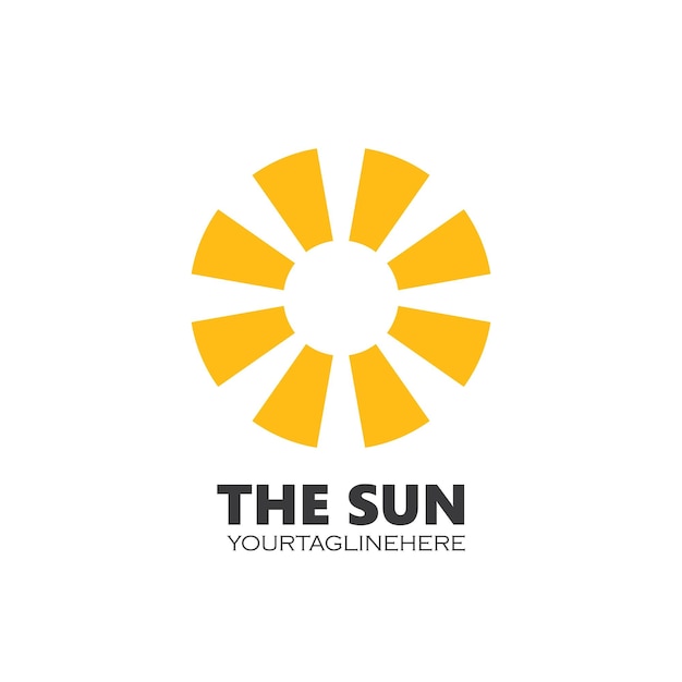 Plantilla de diseño de icono de vector de ilustración de sol