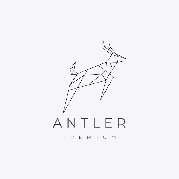 Plantilla de diseño de icono de vector de logotipo de antílope