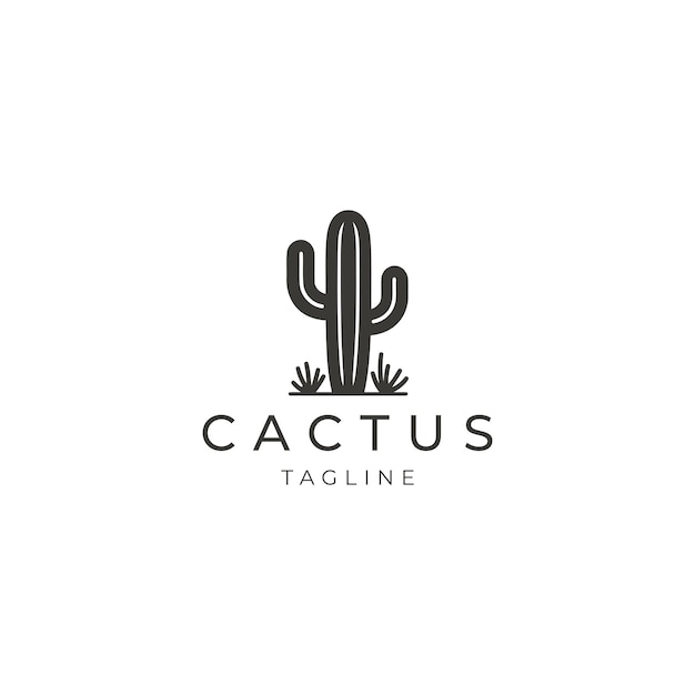 Plantilla de diseño de icono de vector de logotipo de cactus