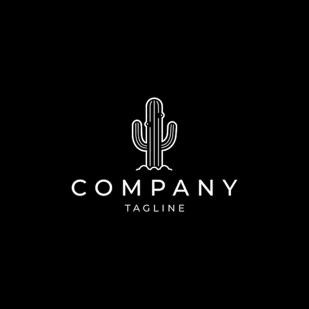 Plantilla de diseño de icono de vector de logotipo de cactus