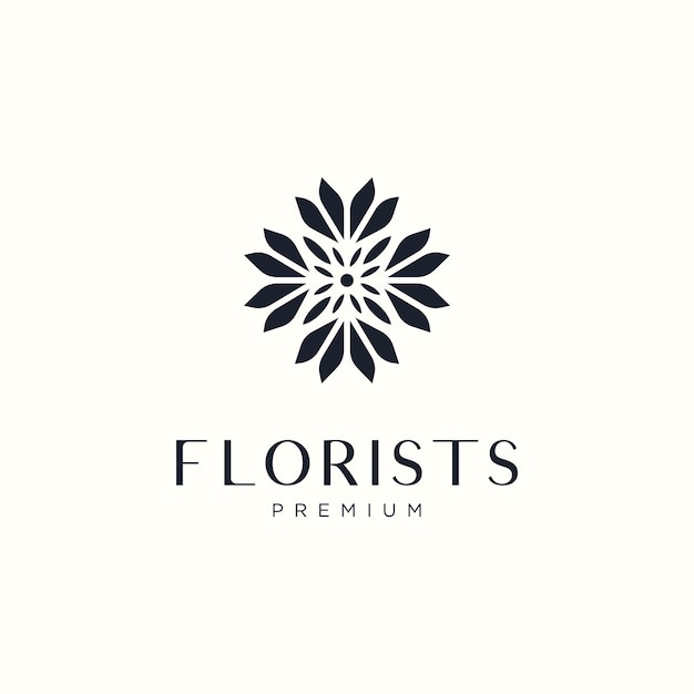 Plantilla de diseño de icono de vector de logotipo de flor de lujo
