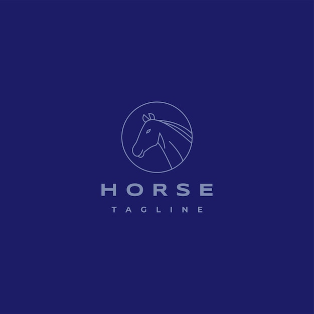 Plantilla de diseño de icono de vector de logotipo geométrico de cabeza de caballo