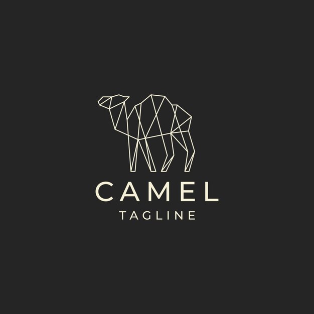 Plantilla de diseño de icono de vector de logotipo geométrico de camello
