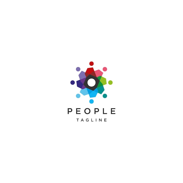 Plantilla de diseño de icono de vector de logotipo de personas