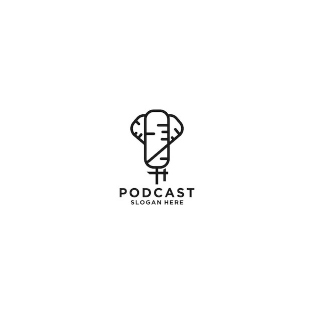 Plantilla de diseño de icono de vector de logotipo de podcast