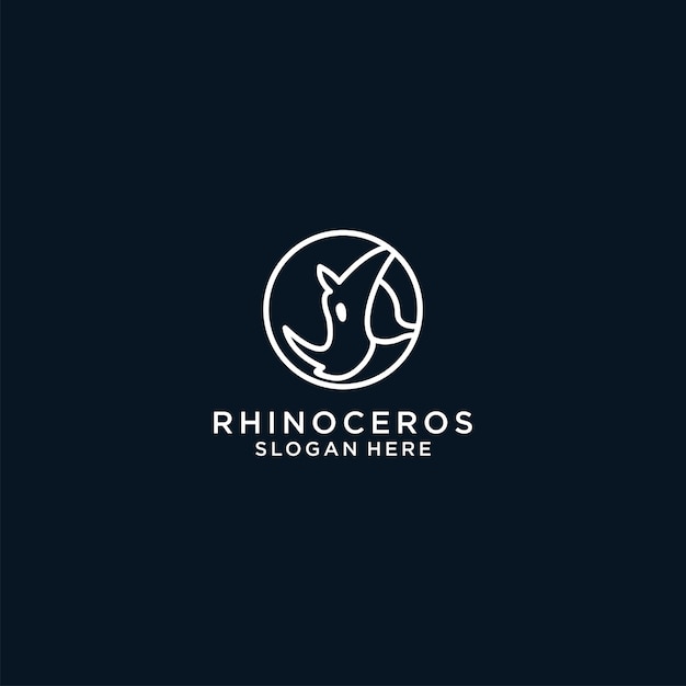 Plantilla de diseño de icono de vector de logotipo de rinoceronte