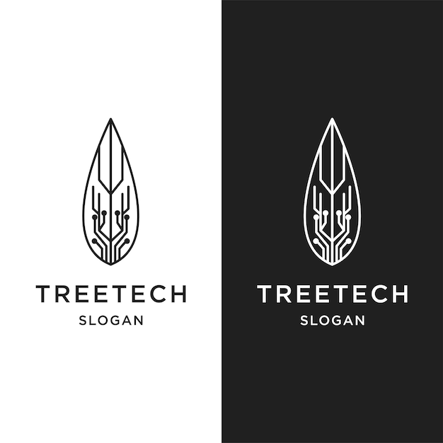 Plantilla de diseño de icono de vector de logotipo de tree tech