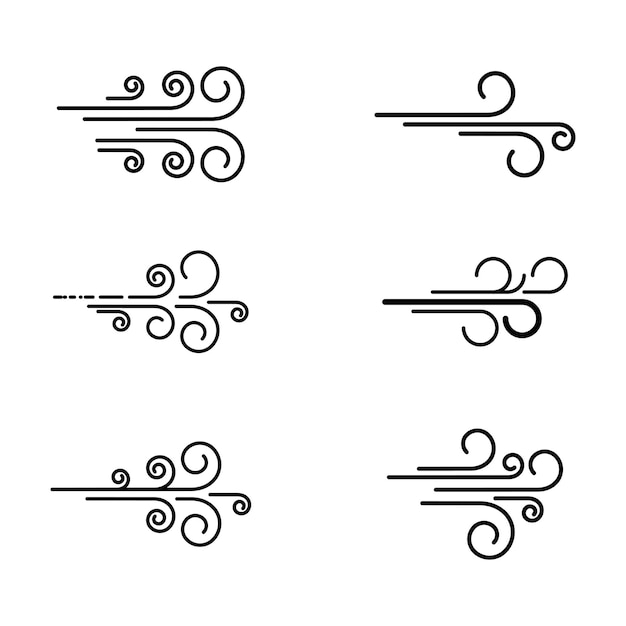 Plantilla de diseño de icono de vector de viento