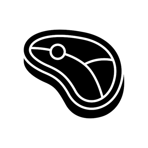 plantilla de diseño de icono vectorial de carne simple y limpia