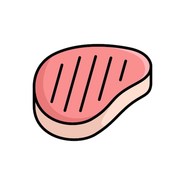 plantilla de diseño de icono vectorial de carne simple y limpia