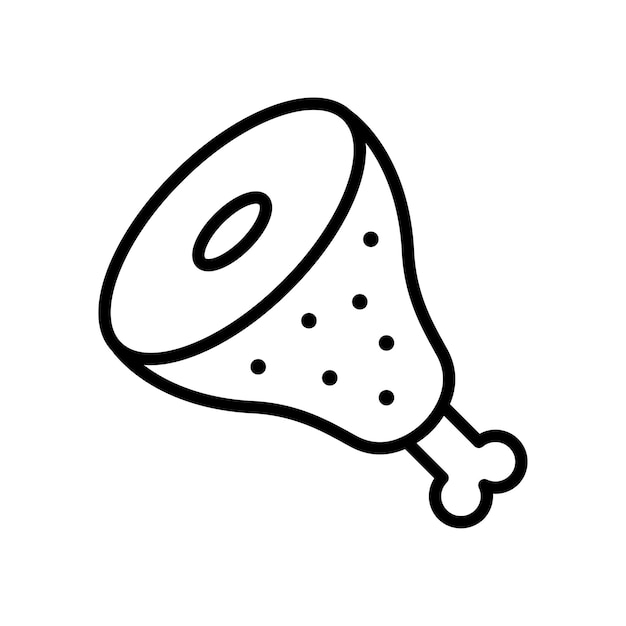 plantilla de diseño de icono vectorial de carne simple y limpia