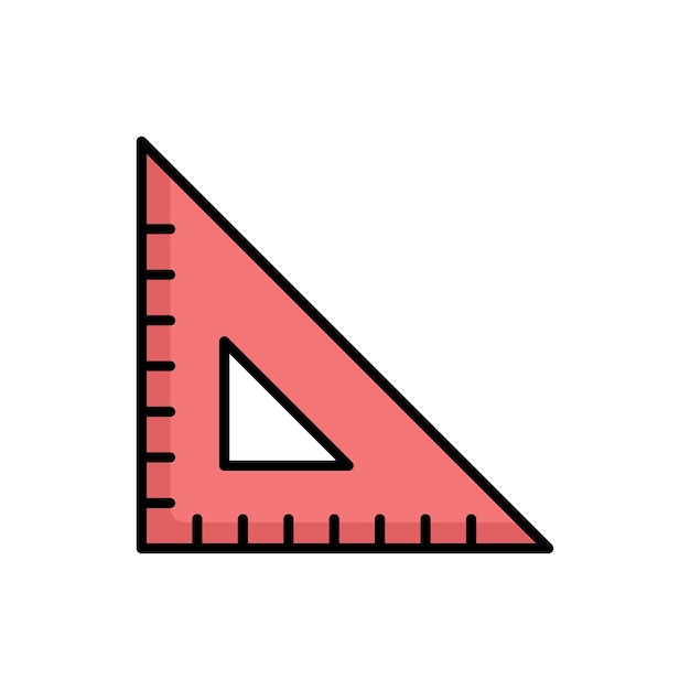 plantilla de diseño de icono vectorial de regla simple y limpia