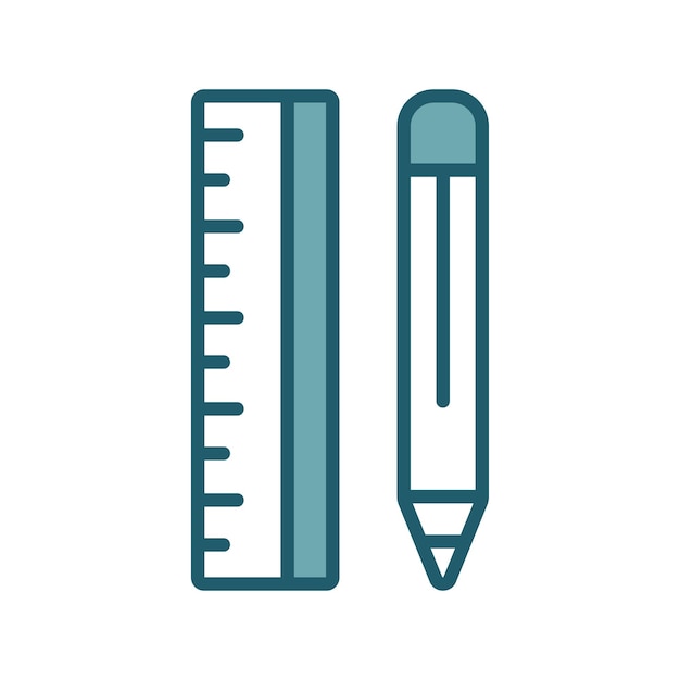 plantilla de diseño de icono vectorial de regla simple y limpia