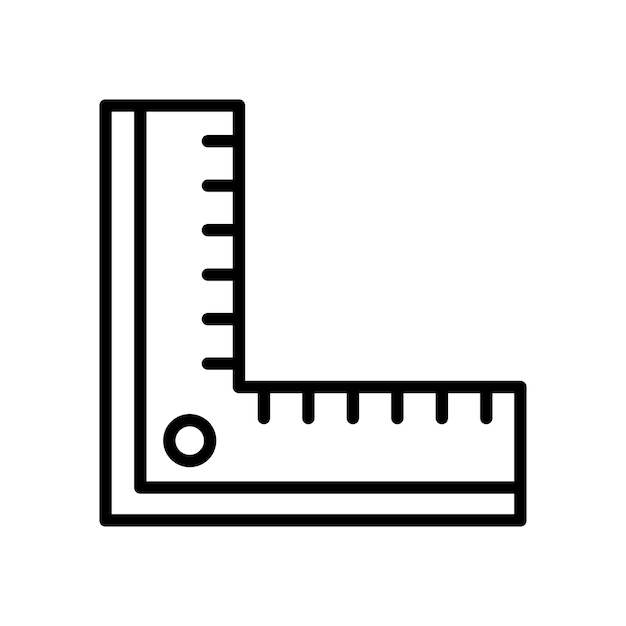 plantilla de diseño de icono vectorial de regla simple y limpia