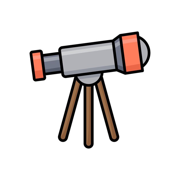plantilla de diseño de icono vectorial de telescopio simple y limpia