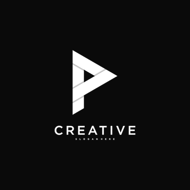 Plantilla de diseño de iconos de la letra P del logotipo Premium Vector