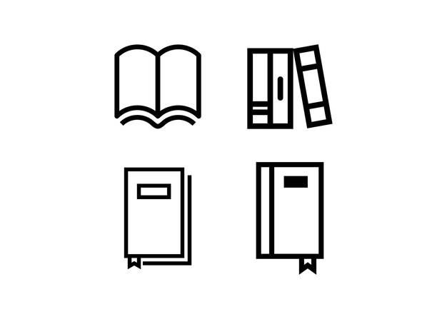 Vector plantilla de diseño de íconos de libros ilustración aislada