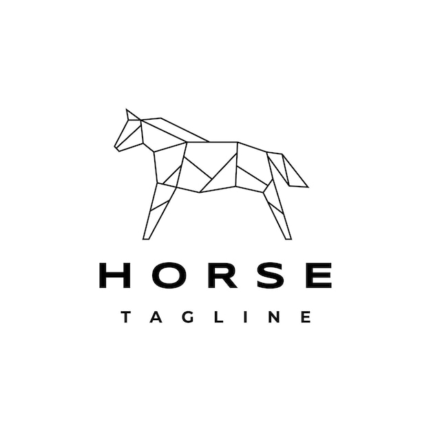 plantilla de diseño de íconos de logotipo geométrico de caballo