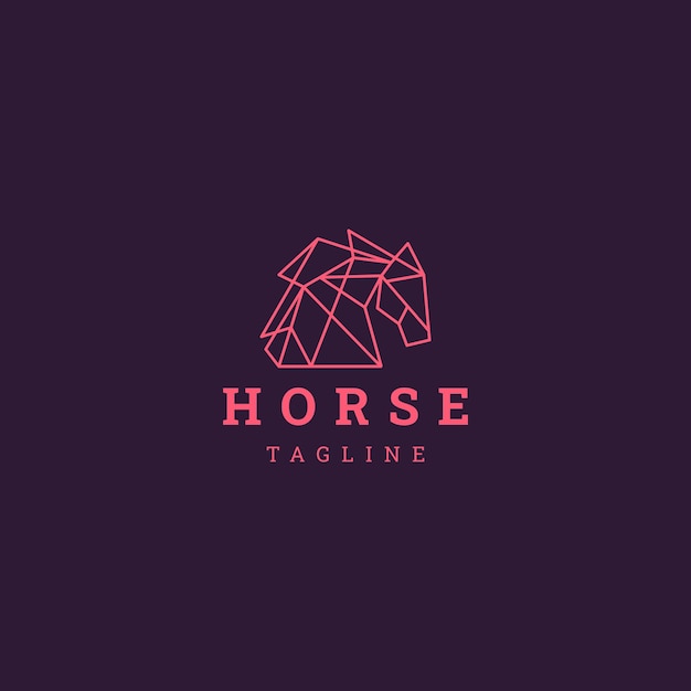 plantilla de diseño de íconos de logotipo geométrico de caballo