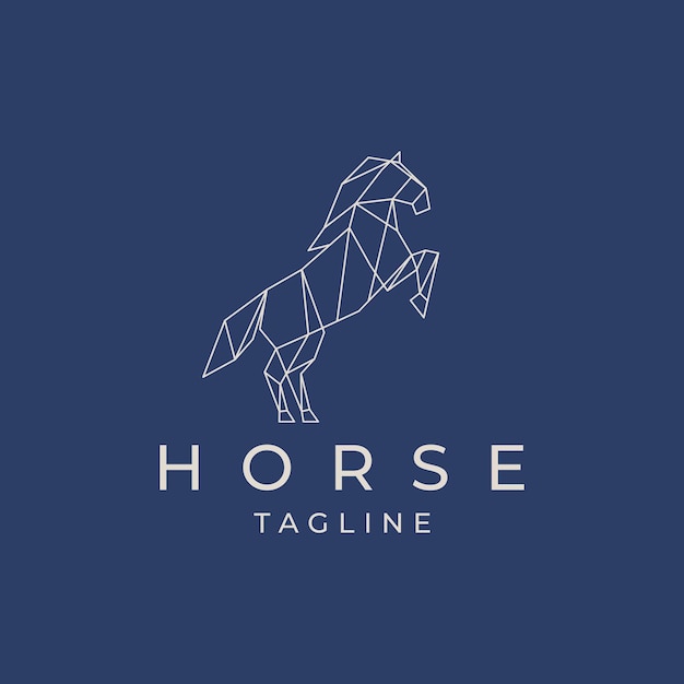 plantilla de diseño de íconos de logotipo geométrico de caballo