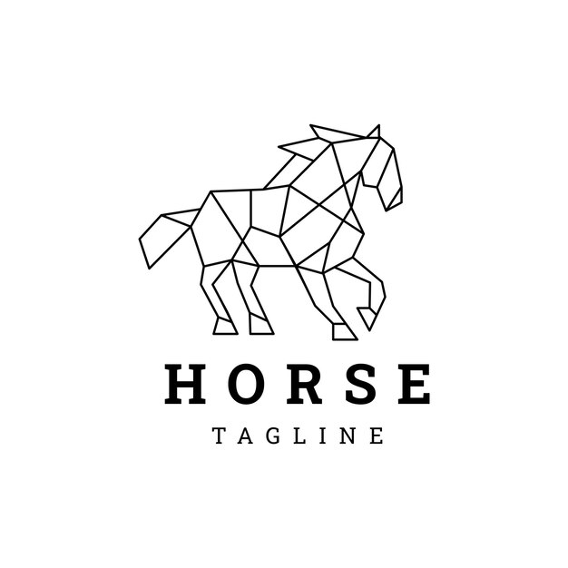 plantilla de diseño de íconos de logotipo geométrico de caballo