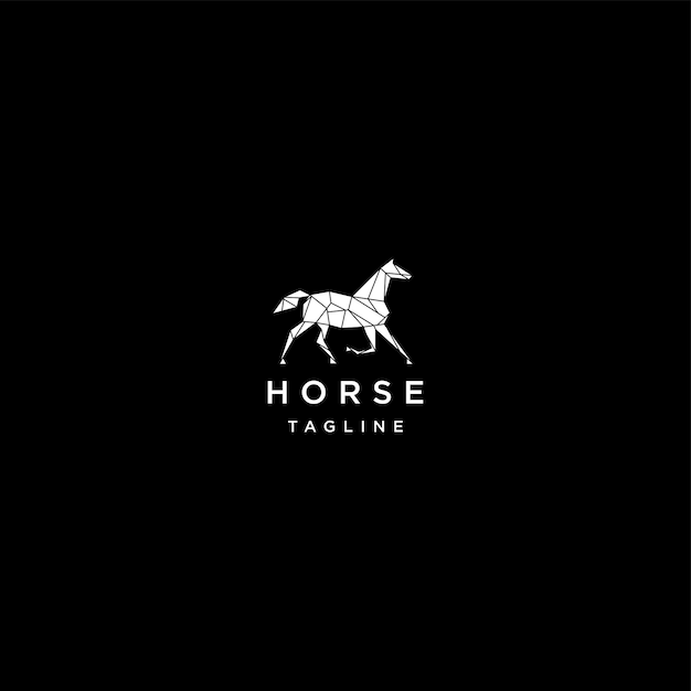 plantilla de diseño de íconos de logotipo geométrico de caballo