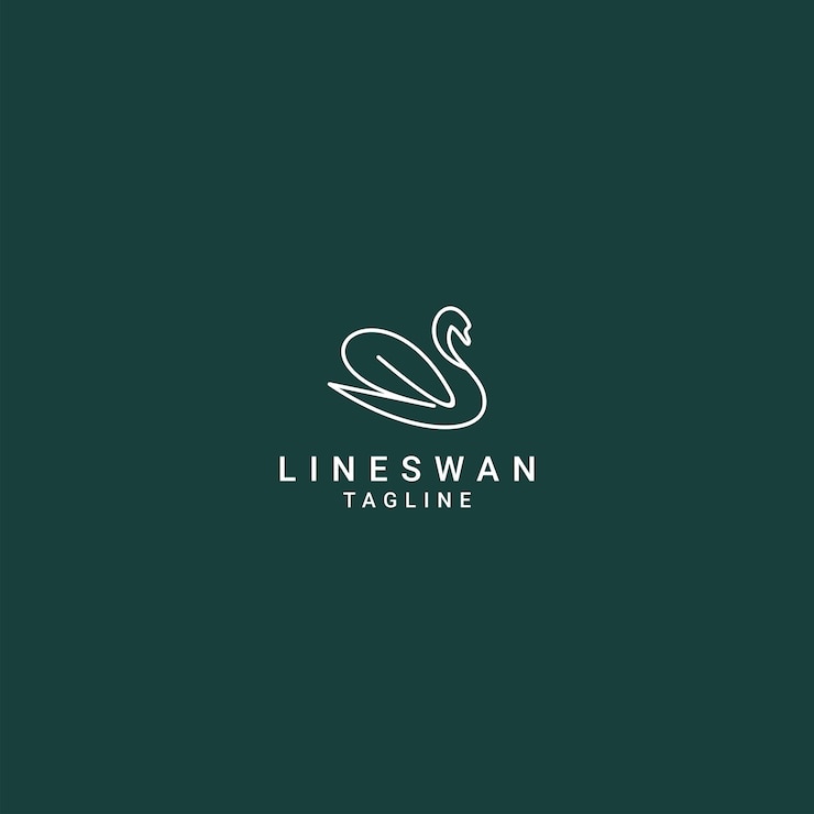 Vector plantilla de diseño de iconos del logotipo de la línea de arte del cisne