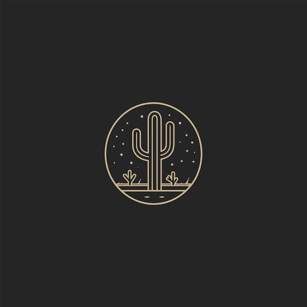 plantilla de diseño de íconos vectoriales del logotipo de cactus
