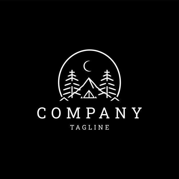 plantilla de diseño de íconos vectoriales del logotipo del campamento
