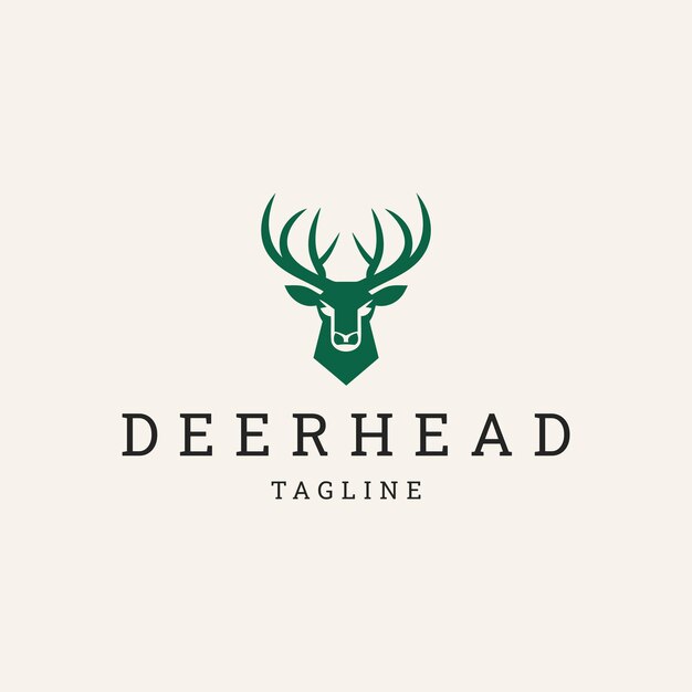 plantilla de diseño de íconos vectoriales del logotipo de ciervo