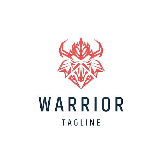 plantilla de diseño de íconos vectoriales del logotipo del samurai