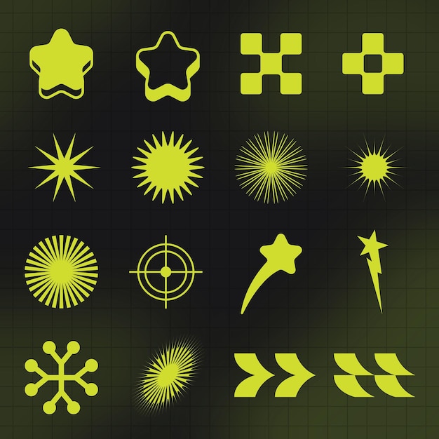 plantilla de diseño de los íconos Y2K_Ver 5