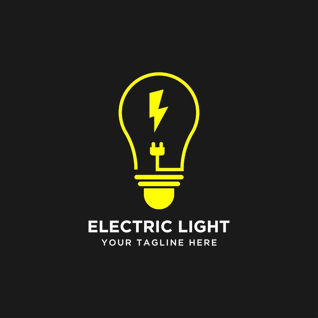 Plantilla de diseño de idea de logotipo de luz eléctrica