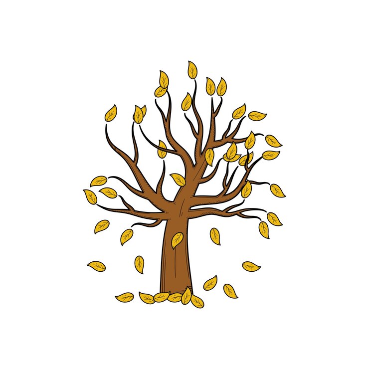 Vector plantilla de diseño de ilustración de dibujado a mano de árbol sin hojas muerto aislado