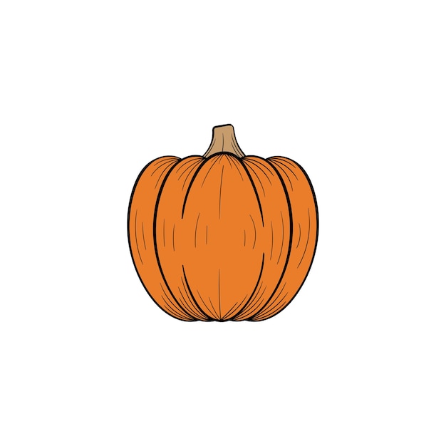 Plantilla de diseño de ilustración de dibujado a mano de calabaza aislada