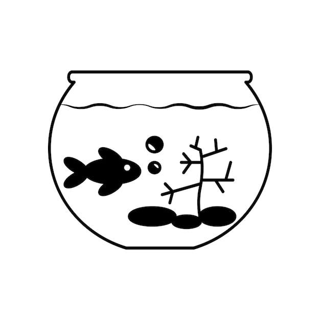 Plantilla de diseño de ilustración de icono de acuario