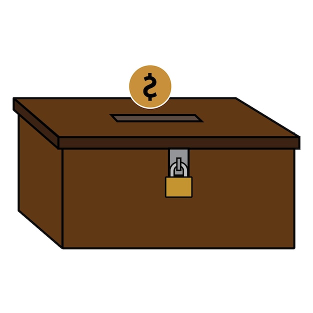 plantilla de diseño de ilustración del icono de la caja de caridad