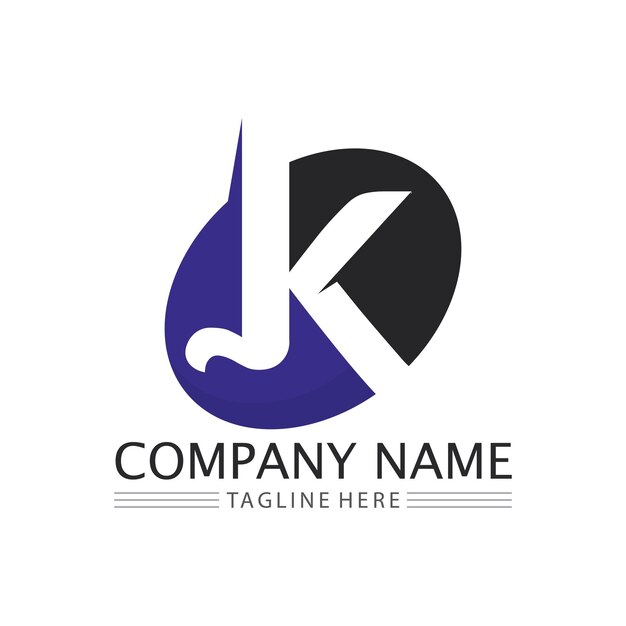 Plantilla de diseño de ilustración del icono del logotipo de la letra K Símbolo del alfabeto gráfico para el logotipo de finanzas empresariales Símbolo del alfabeto gráfico para la identidad empresarial corporativa