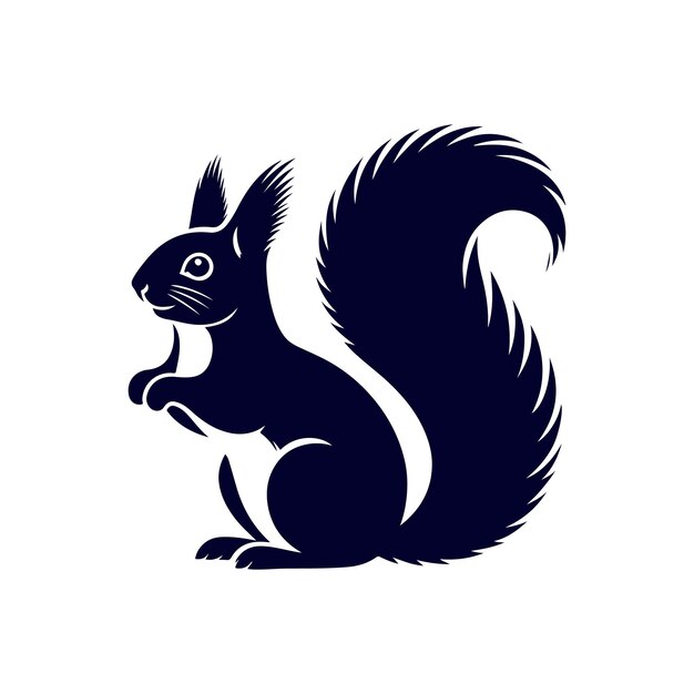 plantilla de diseño de ilustración del icono de silueta negra de la ardilla vectorial