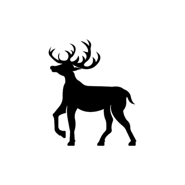 Plantilla de diseño de ilustración de icono simple de ciervos y cuernos